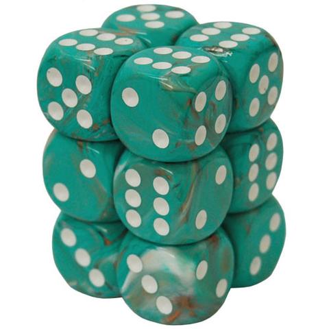 D6 Dice Block (16mm) – Oxi-Copper w/White